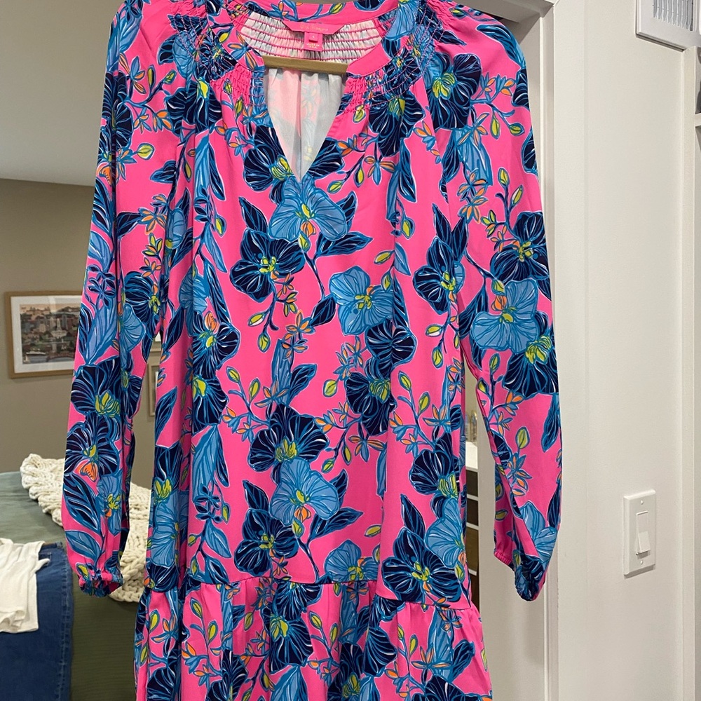Lilly Pulitzer Floral Pink and Blue Dress